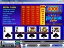 Screenshot of a Jacks or Better Video Poker machine