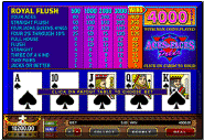 Screenshot of a Standard Aces and Faces Video Poker Game